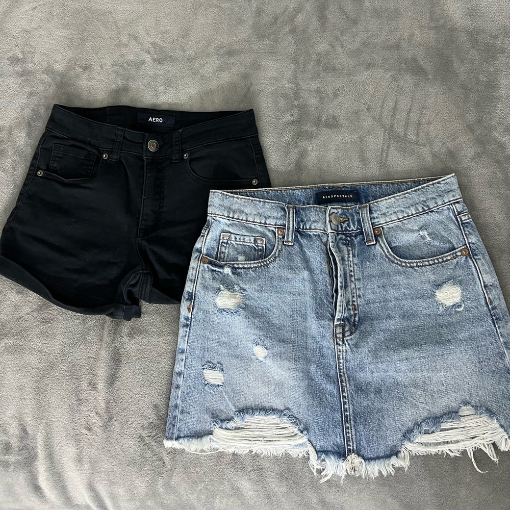 Shorts and Jean Skirt